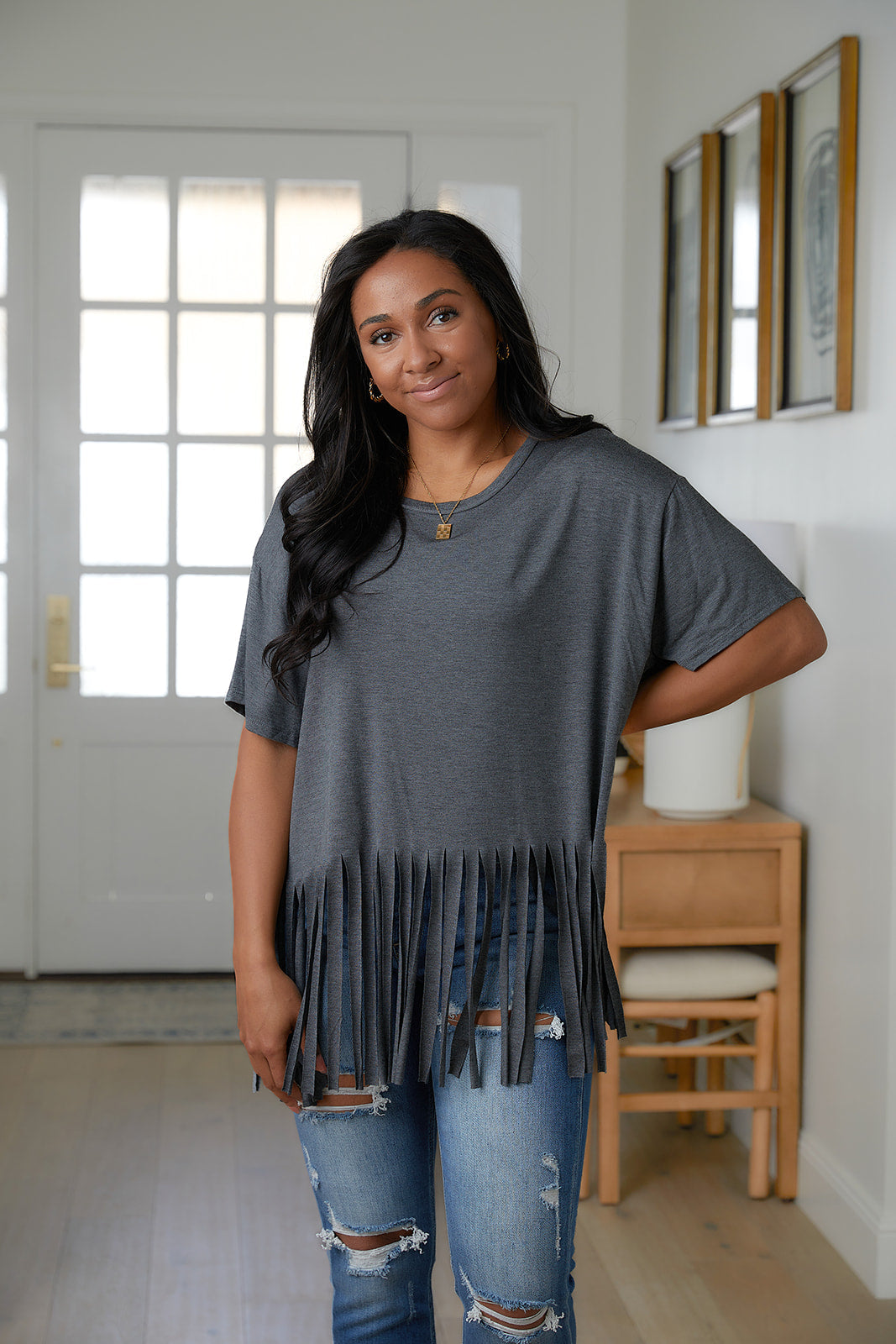 Blake Fringe Hem Top!