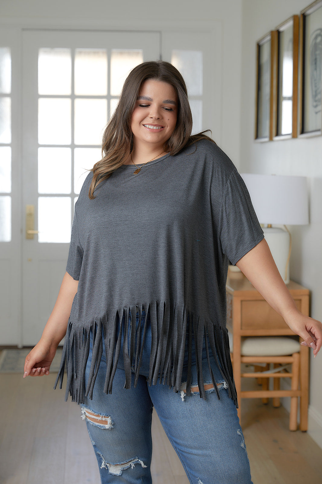 Blake Fringe Hem Top!