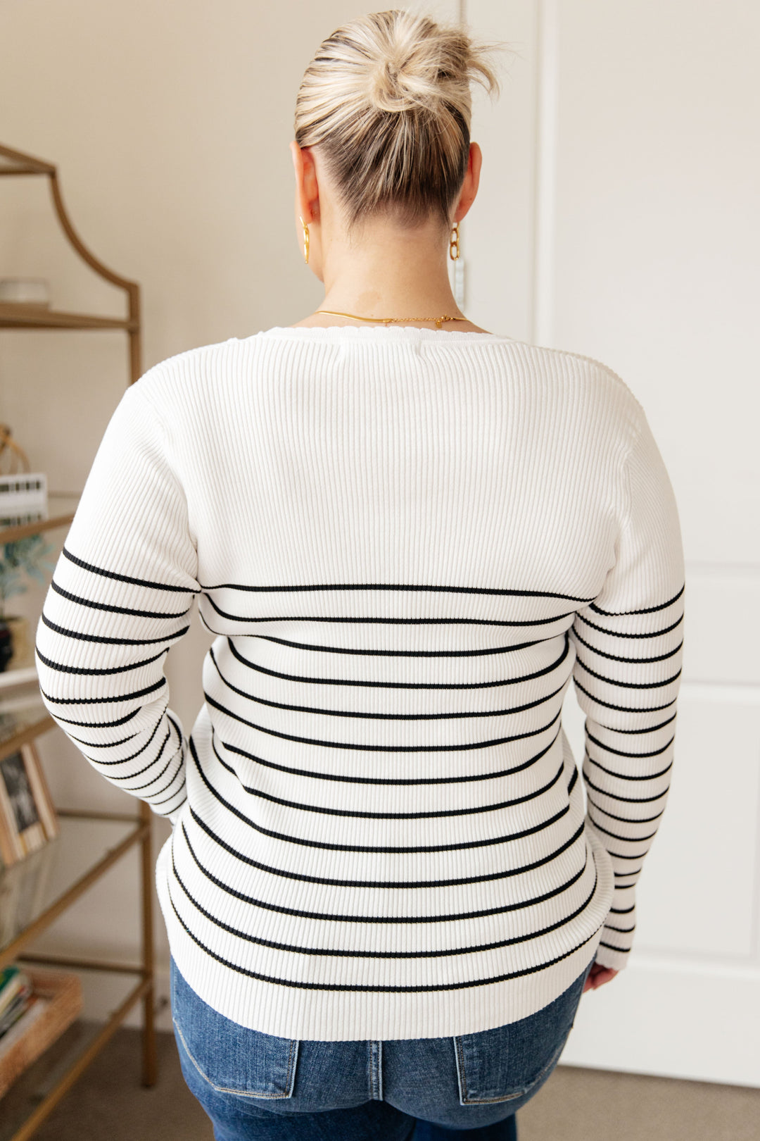 Be Still V-Neck Striped Sweater!