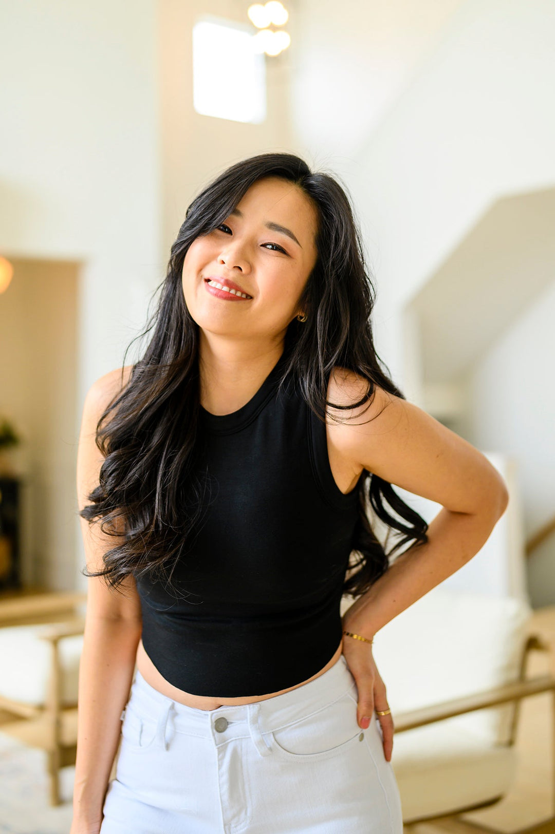 Best Friends Cropped Tank in Black!