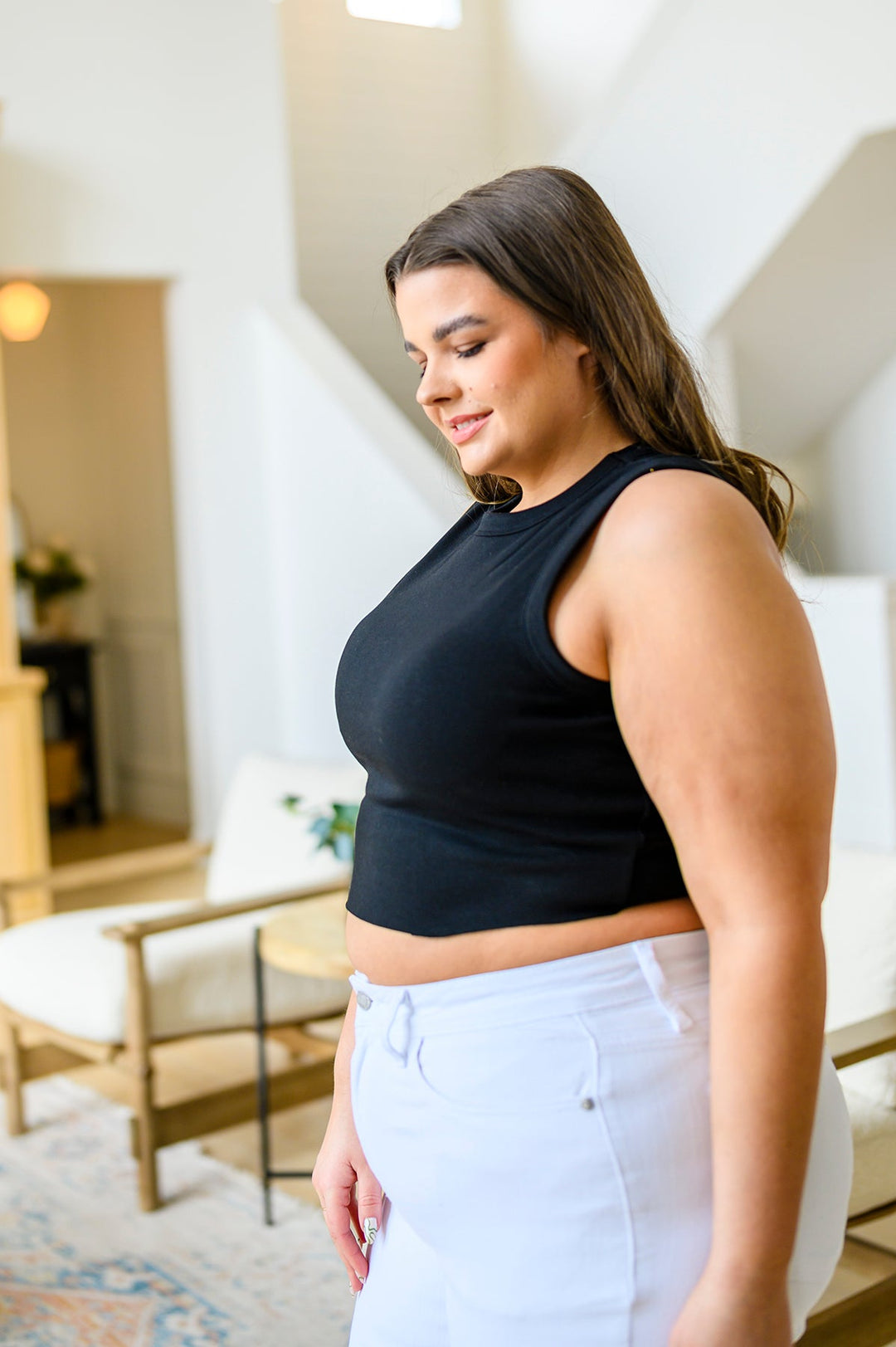 Best Friends Cropped Tank in Black!