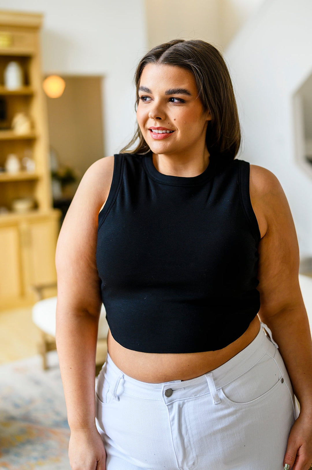 Best Friends Cropped Tank in Black!