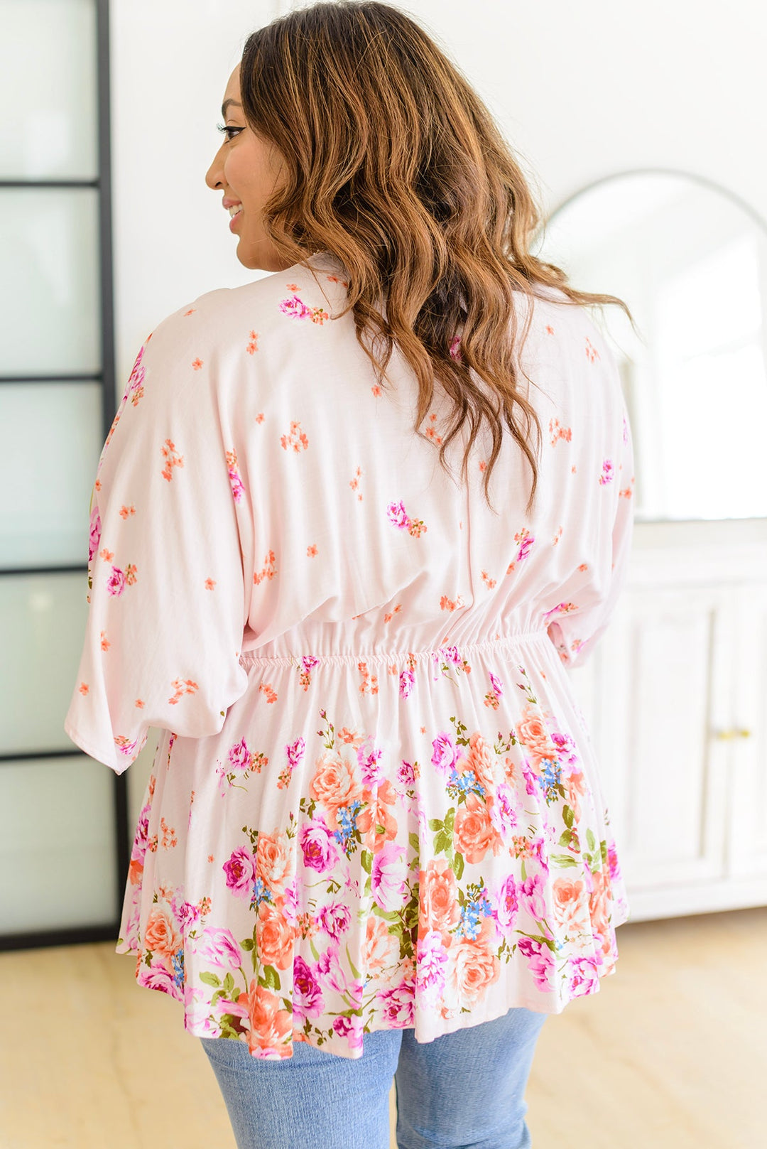 Bouquet a Day Floral Peplum Top!