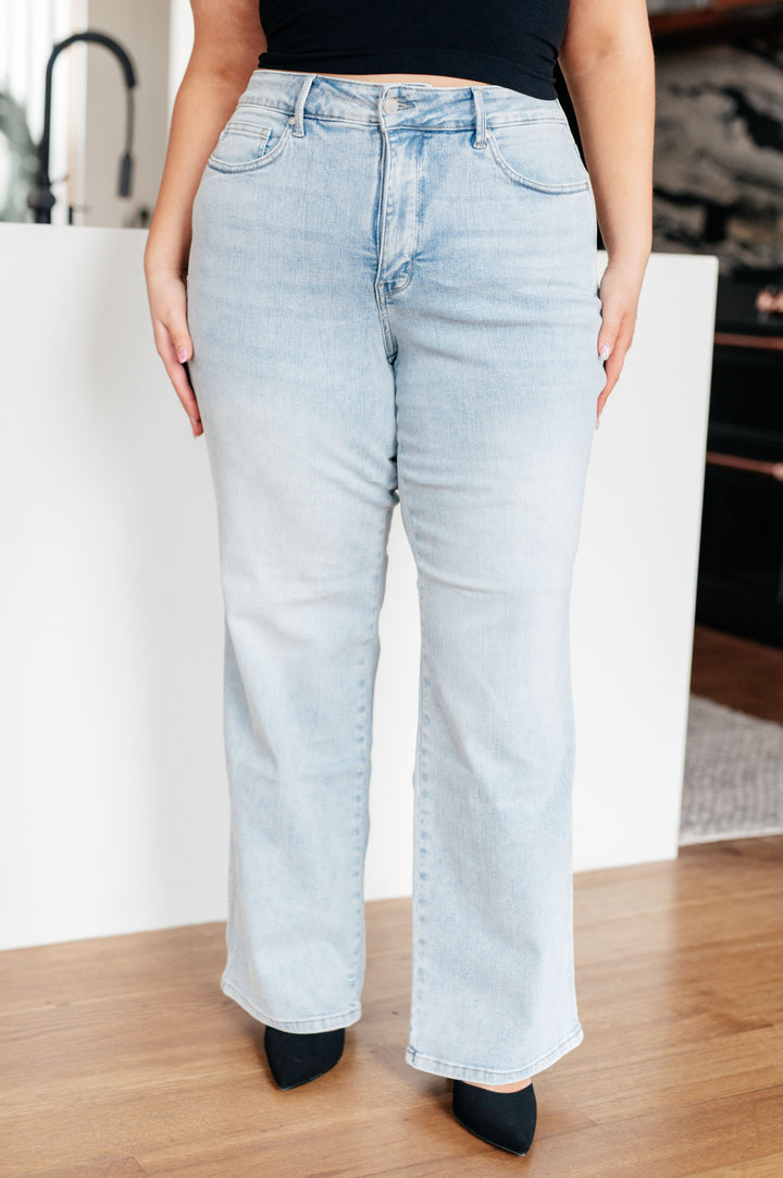 Judy Blue High Rise Control Top Vintage Wash Straight Jeans