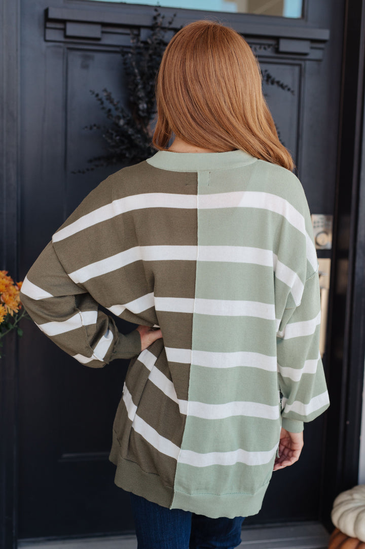 Can't Decide Color Block Striped Sweater!