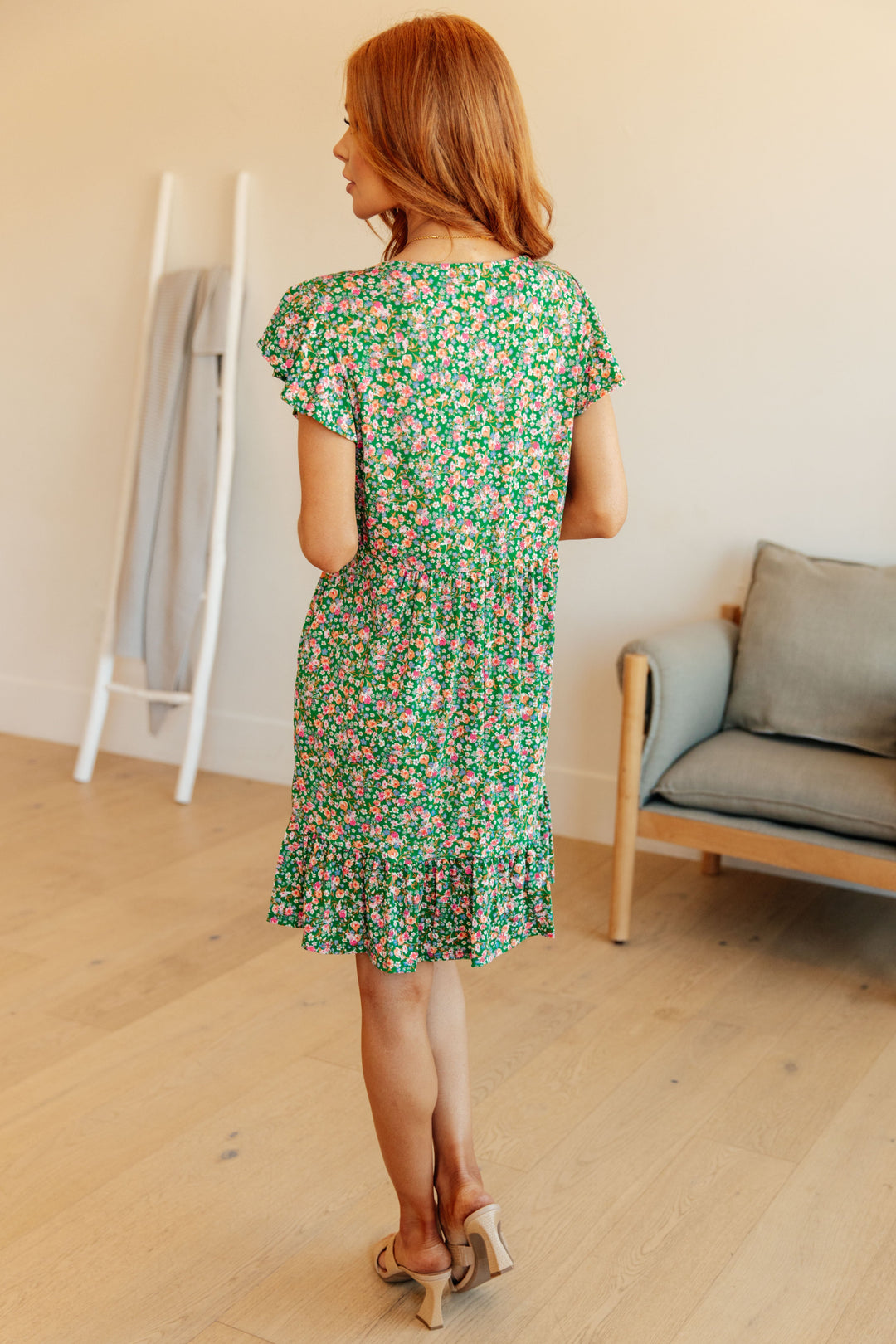 Can't Fight the Feeling Floral Dress in Green!