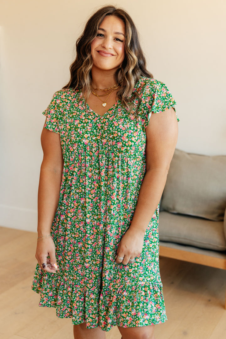 Can't Fight the Feeling Floral Dress in Green!