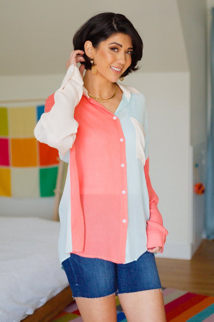 Capture The Day Two Toned Button Up!