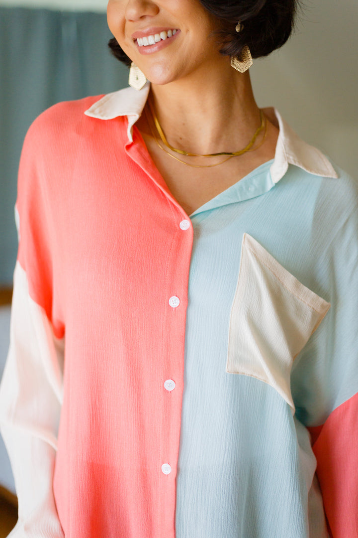 Capture The Day Two Toned Button Up!