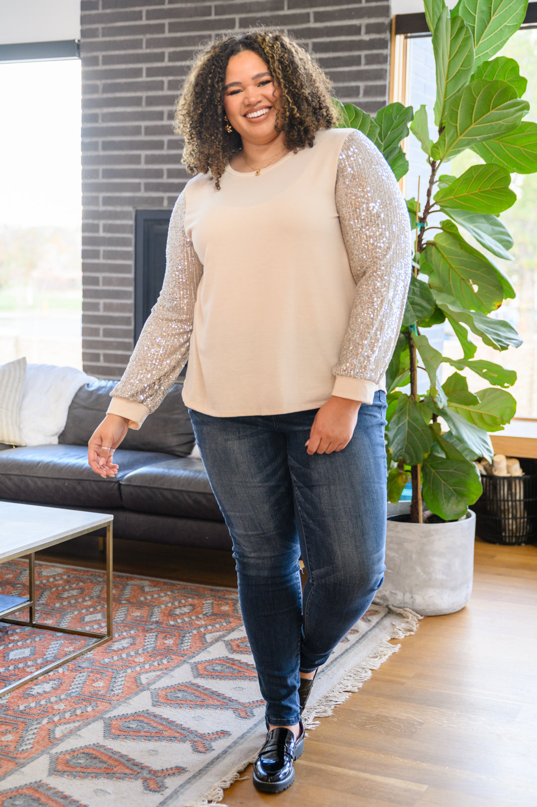 Center of Attention Blouse in Cream!