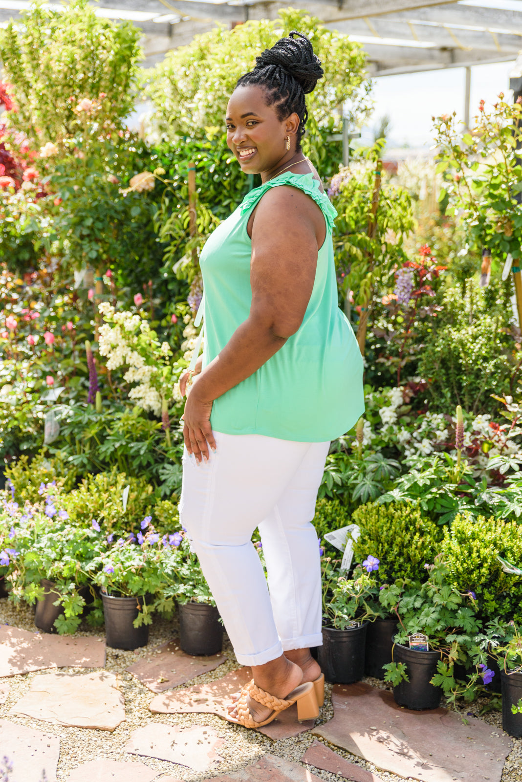 Cherry Girl Tank in Green!