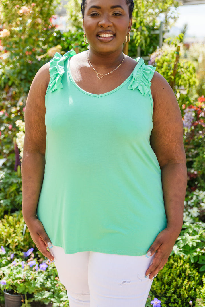 Cherry Girl Tank in Green!