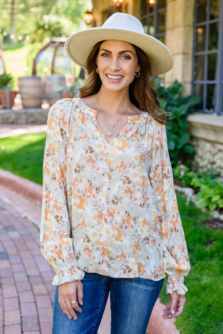 Courtney Floral Button Up Top!