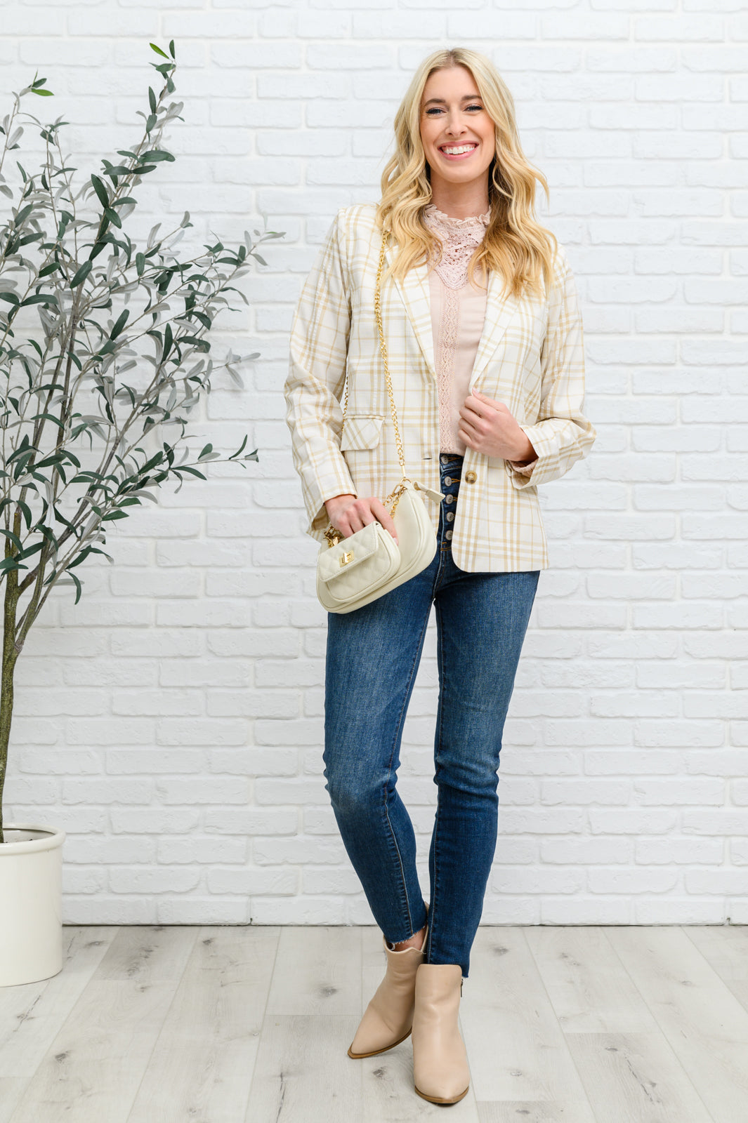 Dressed in Plaid Blazer!