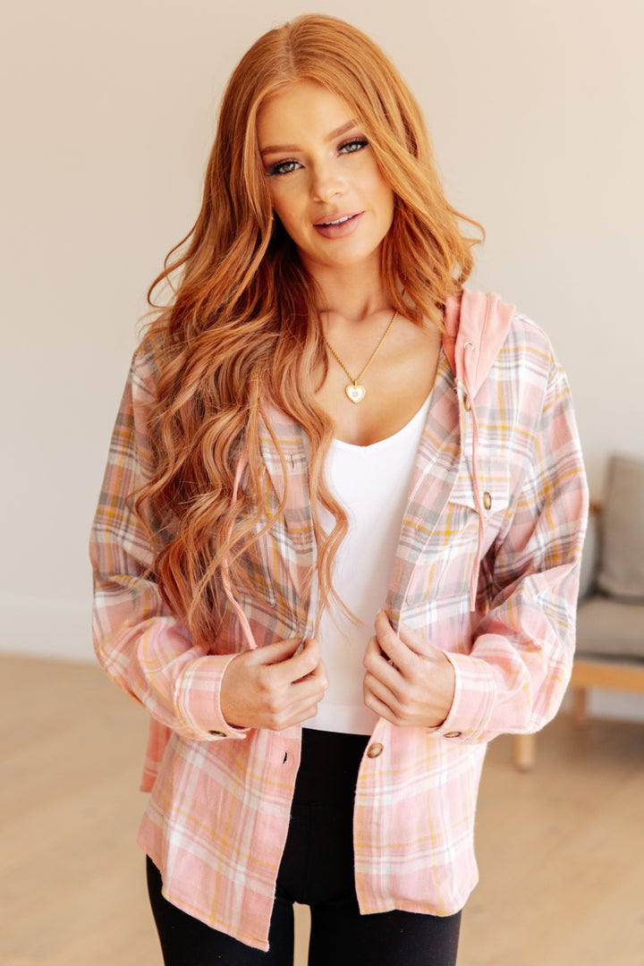 Daylight Dip Dye Plaid Hooded Shacket!