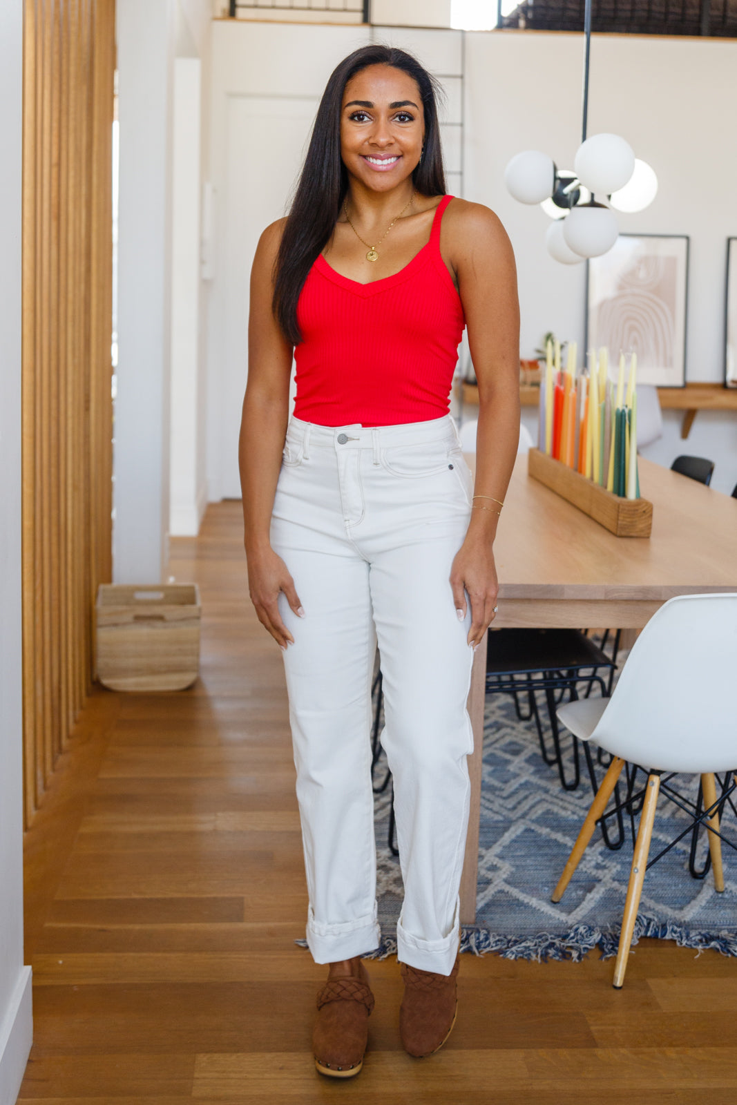 Easy Goes It Ribbed Cami in Ruby Red!