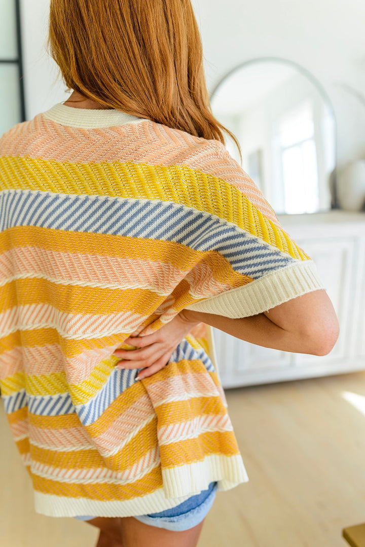 Embrace Me Striped Half Sleeve Knit Cardigan!