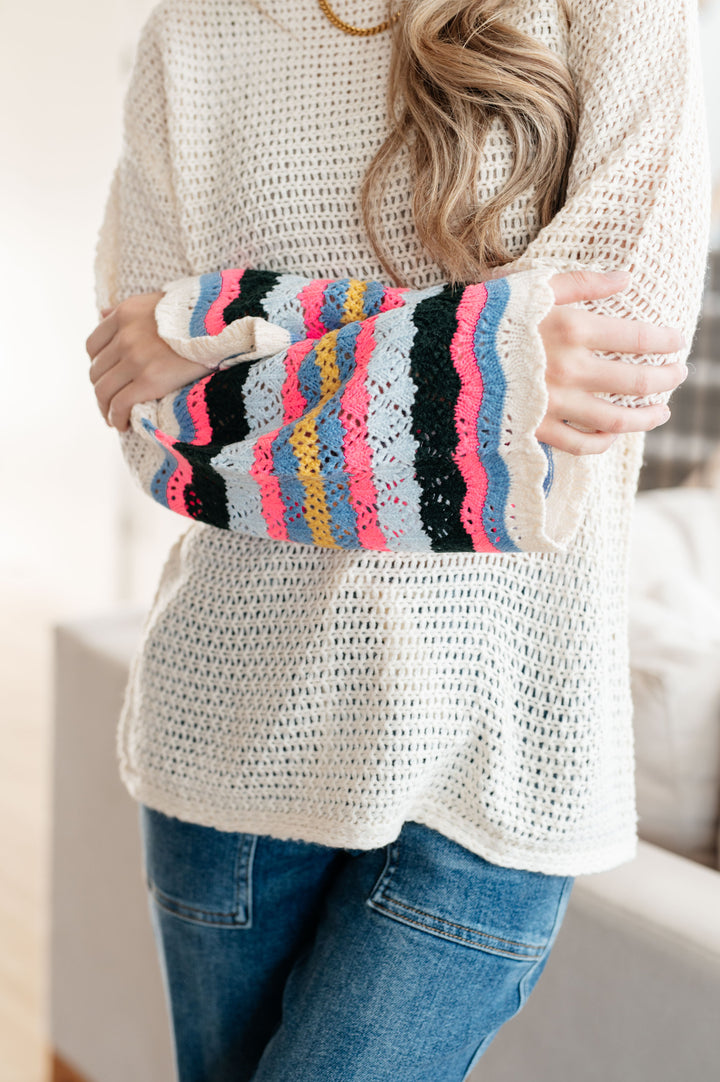 End of the Story Striped Sleeve Sweater!