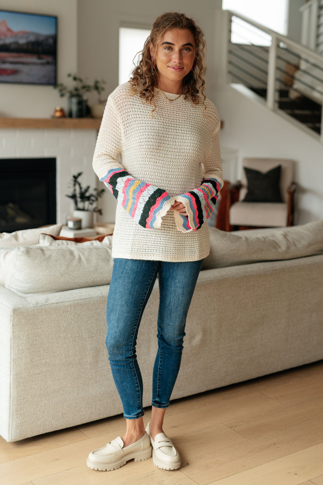 End of the Story Striped Sleeve Sweater!