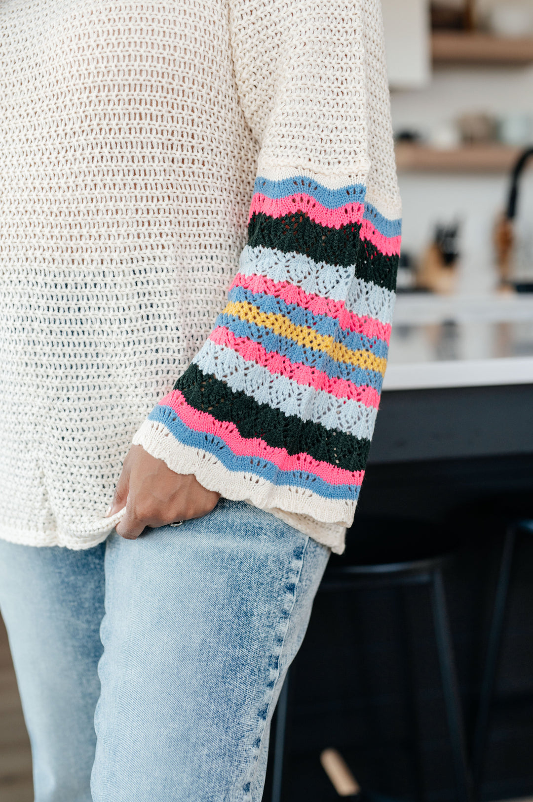 End of the Story Striped Sleeve Sweater!