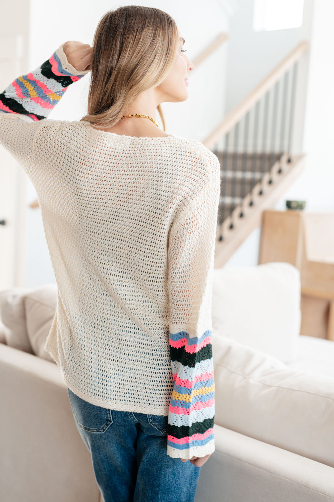 End of the Story Striped Sleeve Sweater!