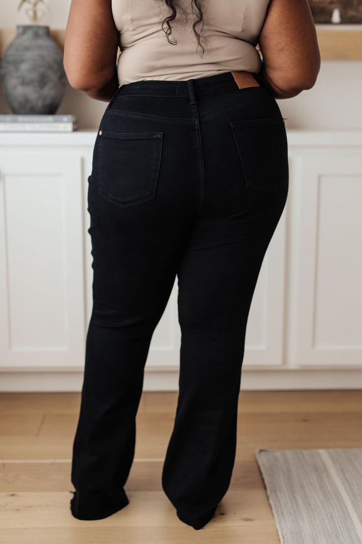 Judy Blue High Rise Control Top Flare Jeans in Black!