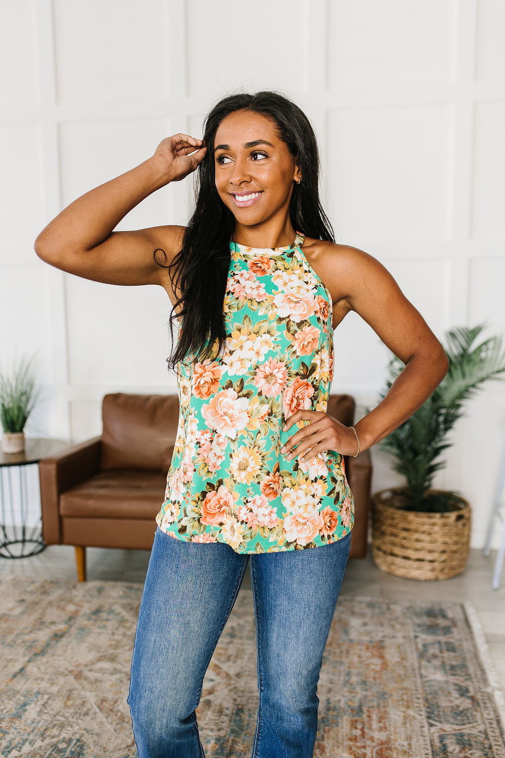 Fiddle Dee Dee Floral Halter Top!