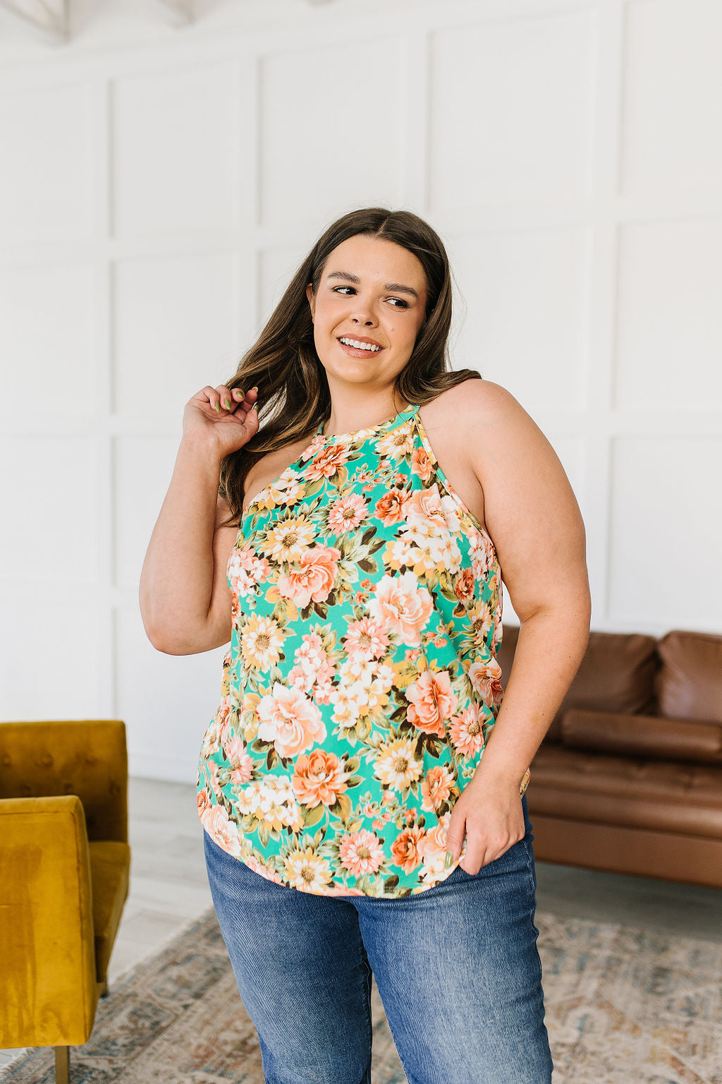 Fiddle Dee Dee Floral Halter Top!