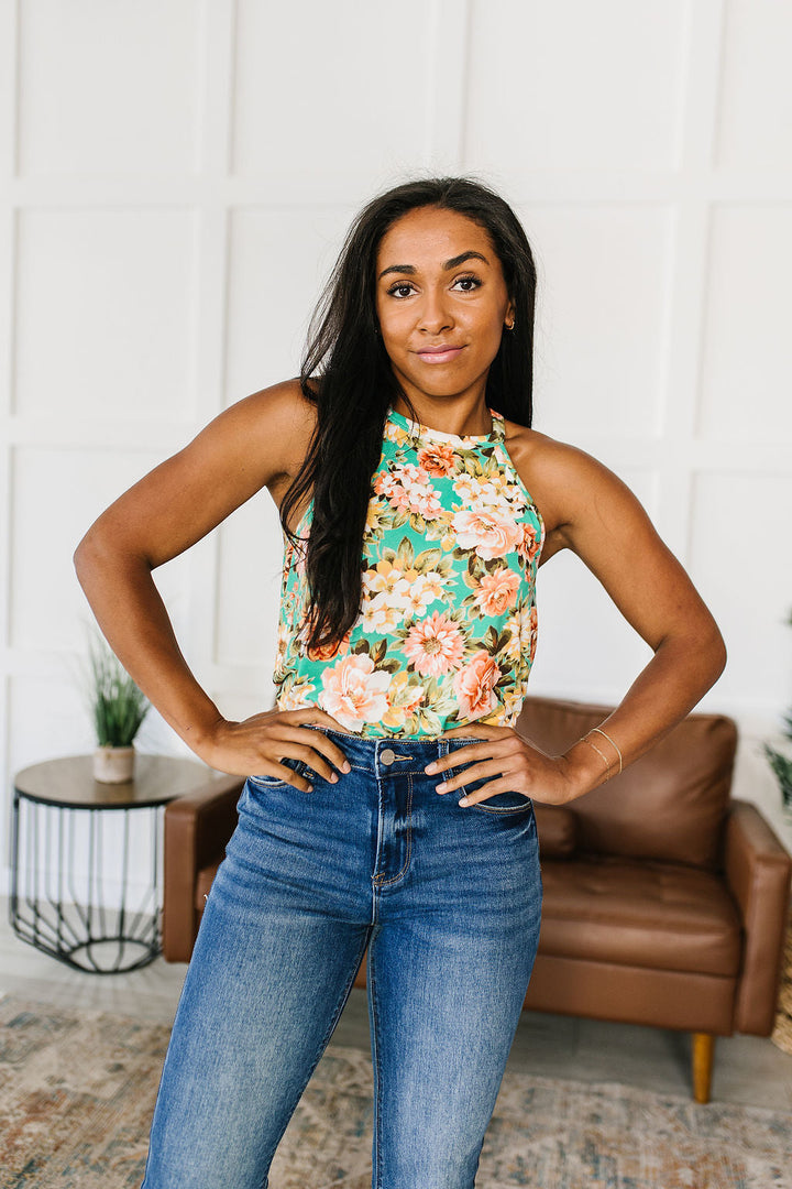 Fiddle Dee Dee Floral Halter Top!