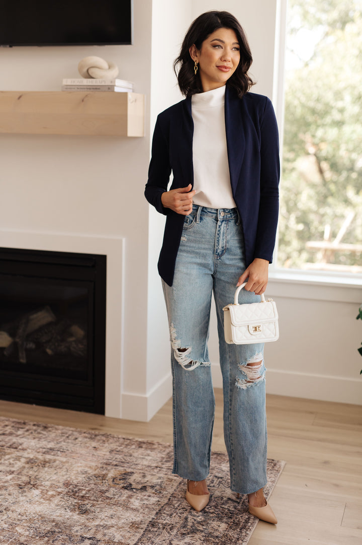 Fitted Blazer in Navy!