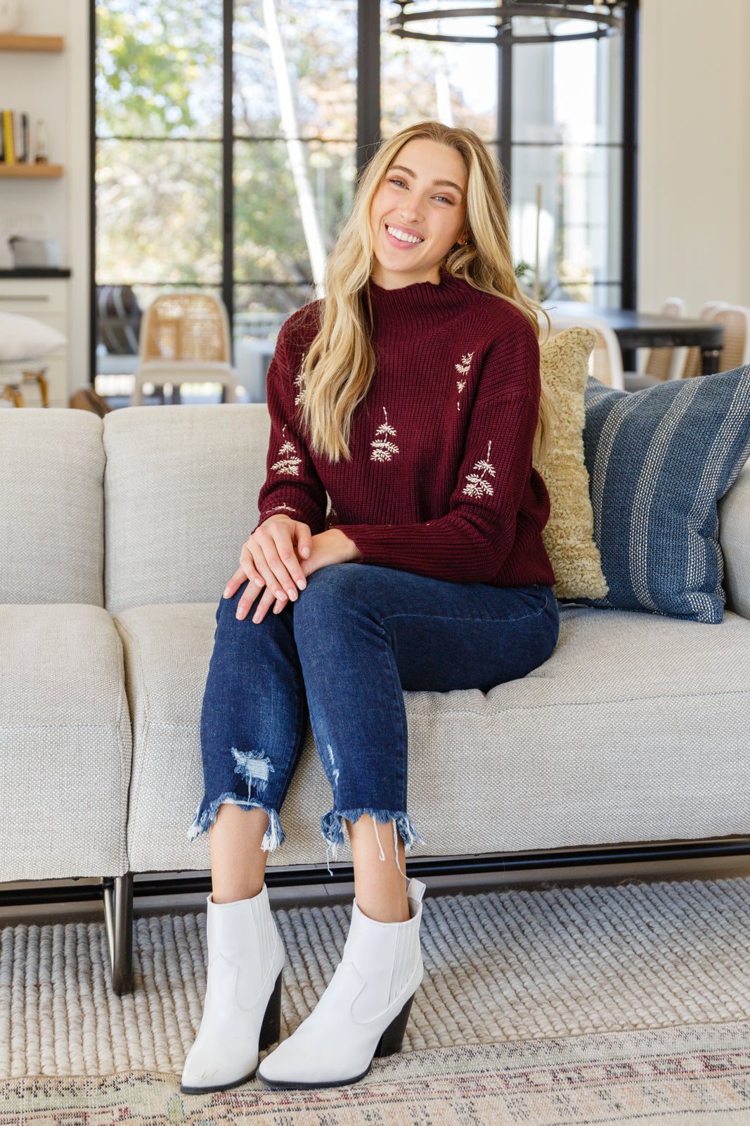 Genevieve Embroidered Sweater!