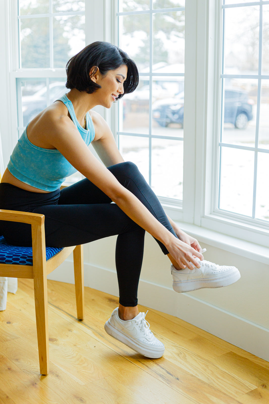 Goals Ribbed Tank Top in Ice Blue!