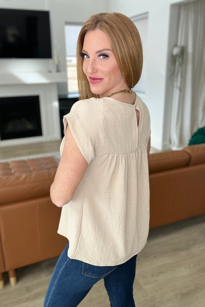 Airflow Babydoll Top in Taupe!