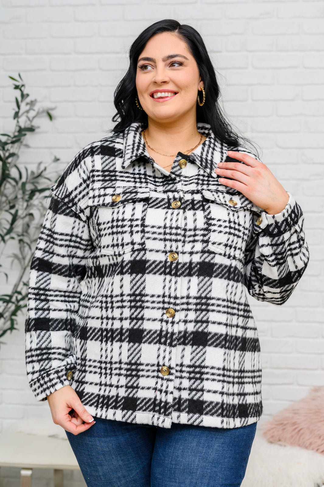 Kate Plaid Jacket in Black & White!