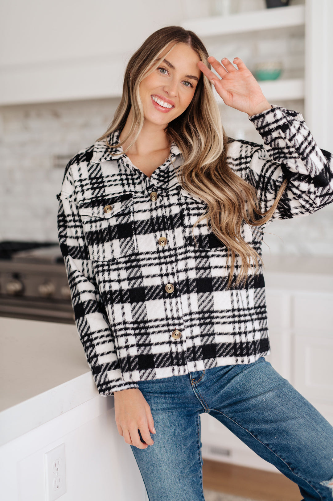 Kate Plaid Jacket in Black & White!