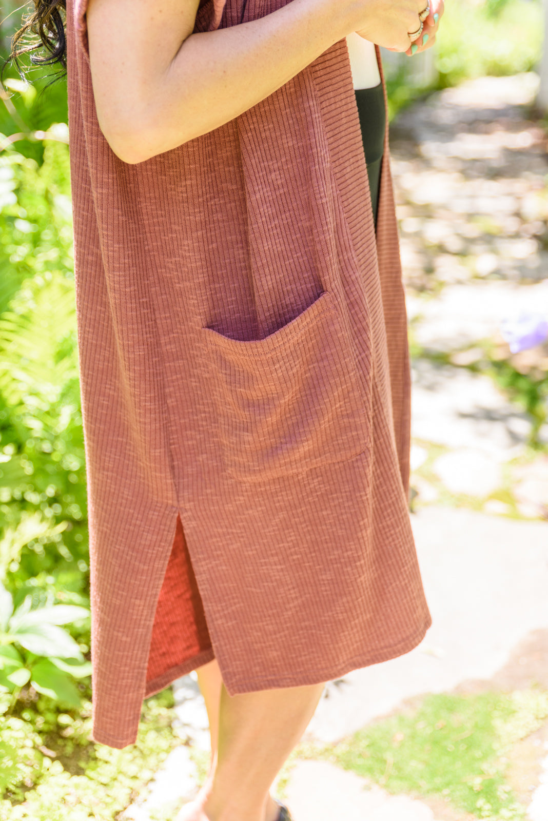 Light Breeze Short Sleeve Cardigan In Dark Mauve!