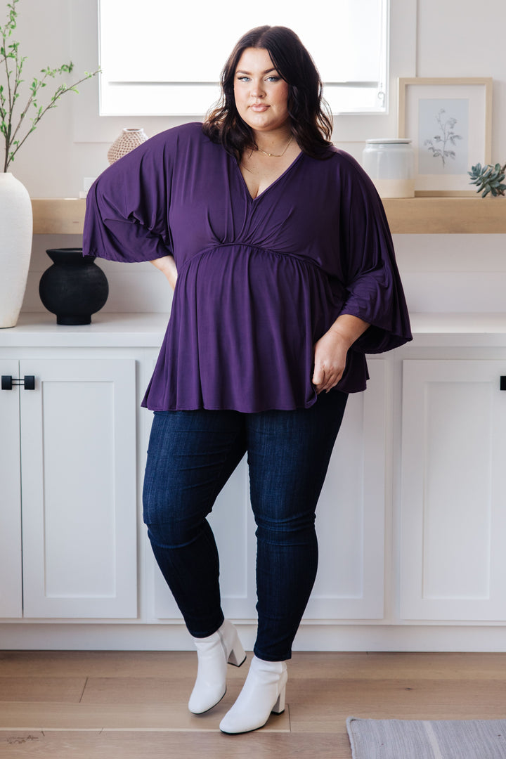 Love On The Line V-Neck Peplum Blouse!