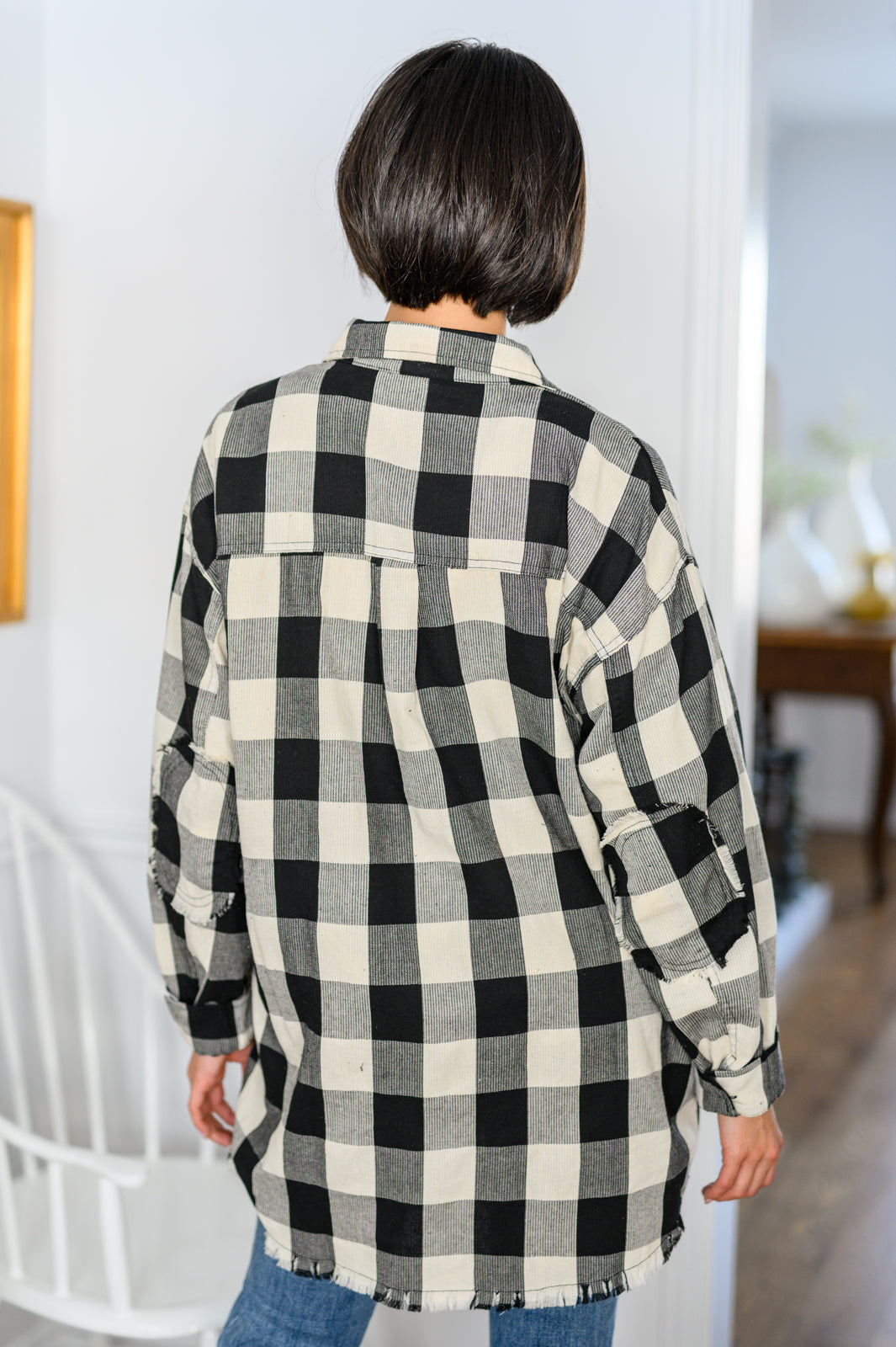 Morning Rain Woven Top In Black & White!