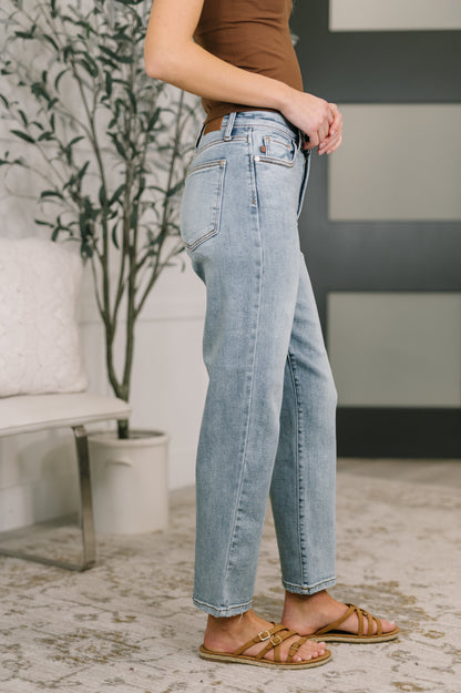 Judy Blue Natalie High-Waist Straight Leg Ankle Jeans