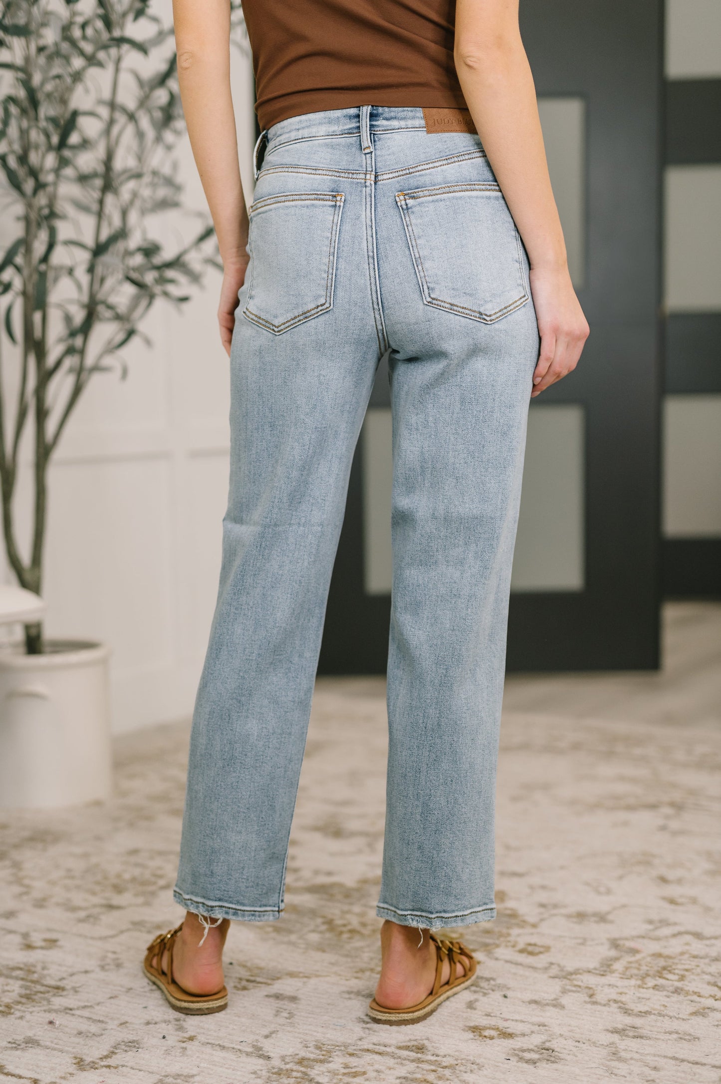 Judy Blue Natalie High-Waist Straight Leg Ankle Jeans