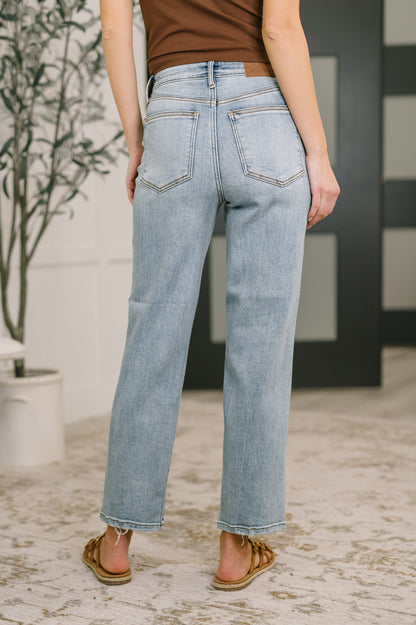 Judy Blue Natalie High-Waist Straight Leg Ankle Jeans