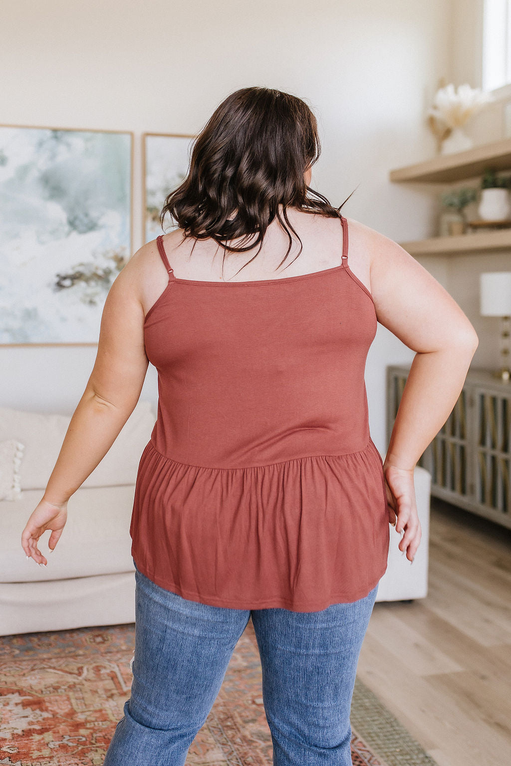 Never Not Loving V-Neck Cami in Brick!