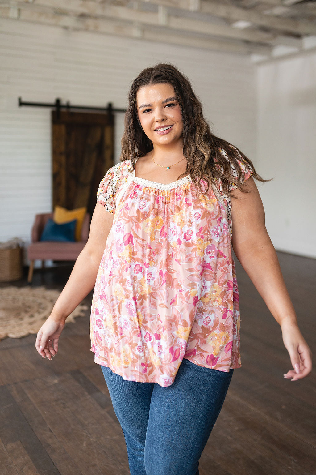 Not So Serious Floral Blouse in Pink!