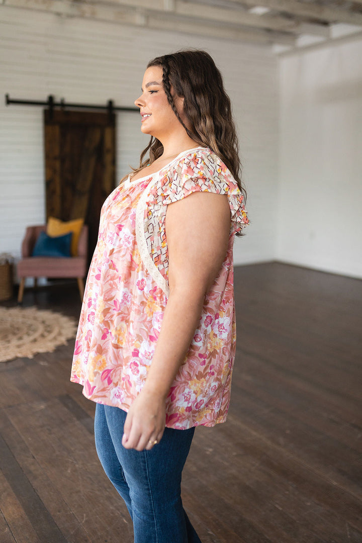 Not So Serious Floral Blouse in Pink!