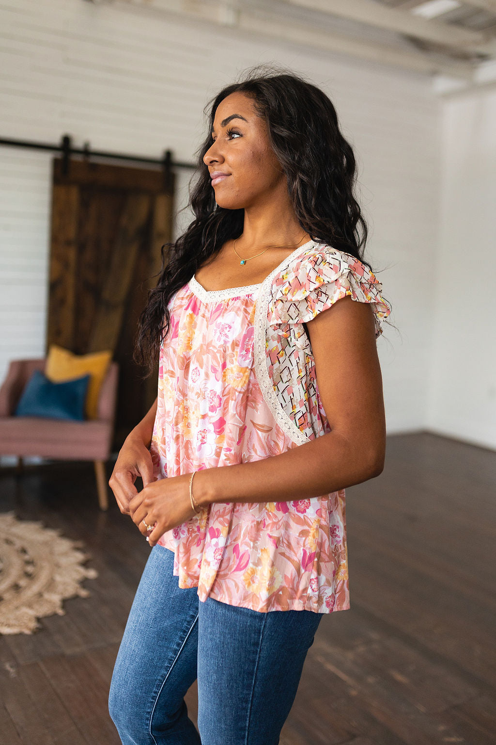 Not So Serious Floral Blouse in Pink!