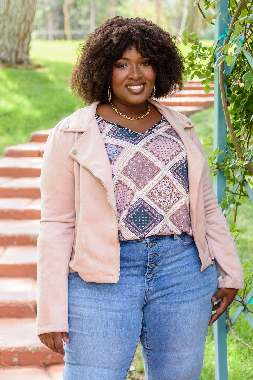 Patch Of Love Floral Print Top In Mauve!