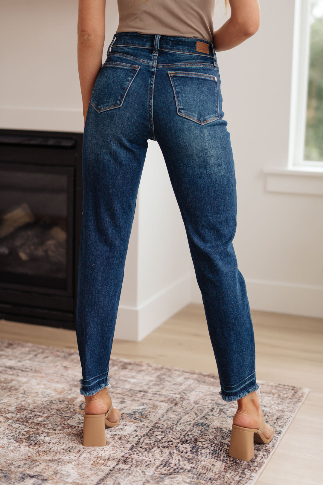 Judy Blue High Rise Release Hem Slim Jeans