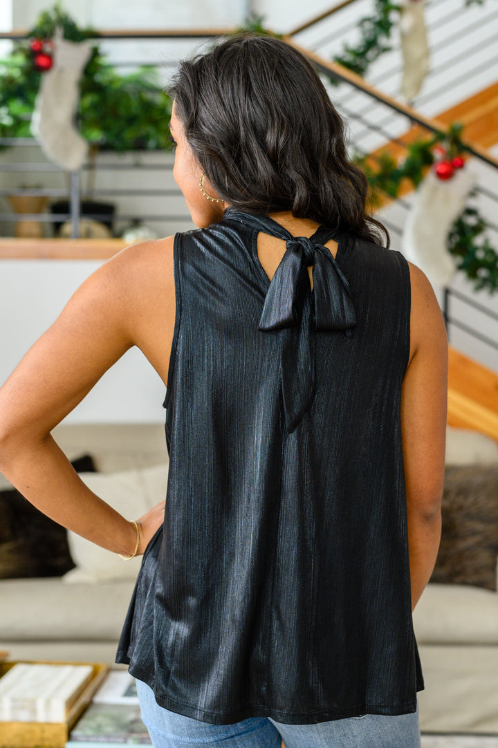 Photo Opt Sleeveless Blouse in Black!