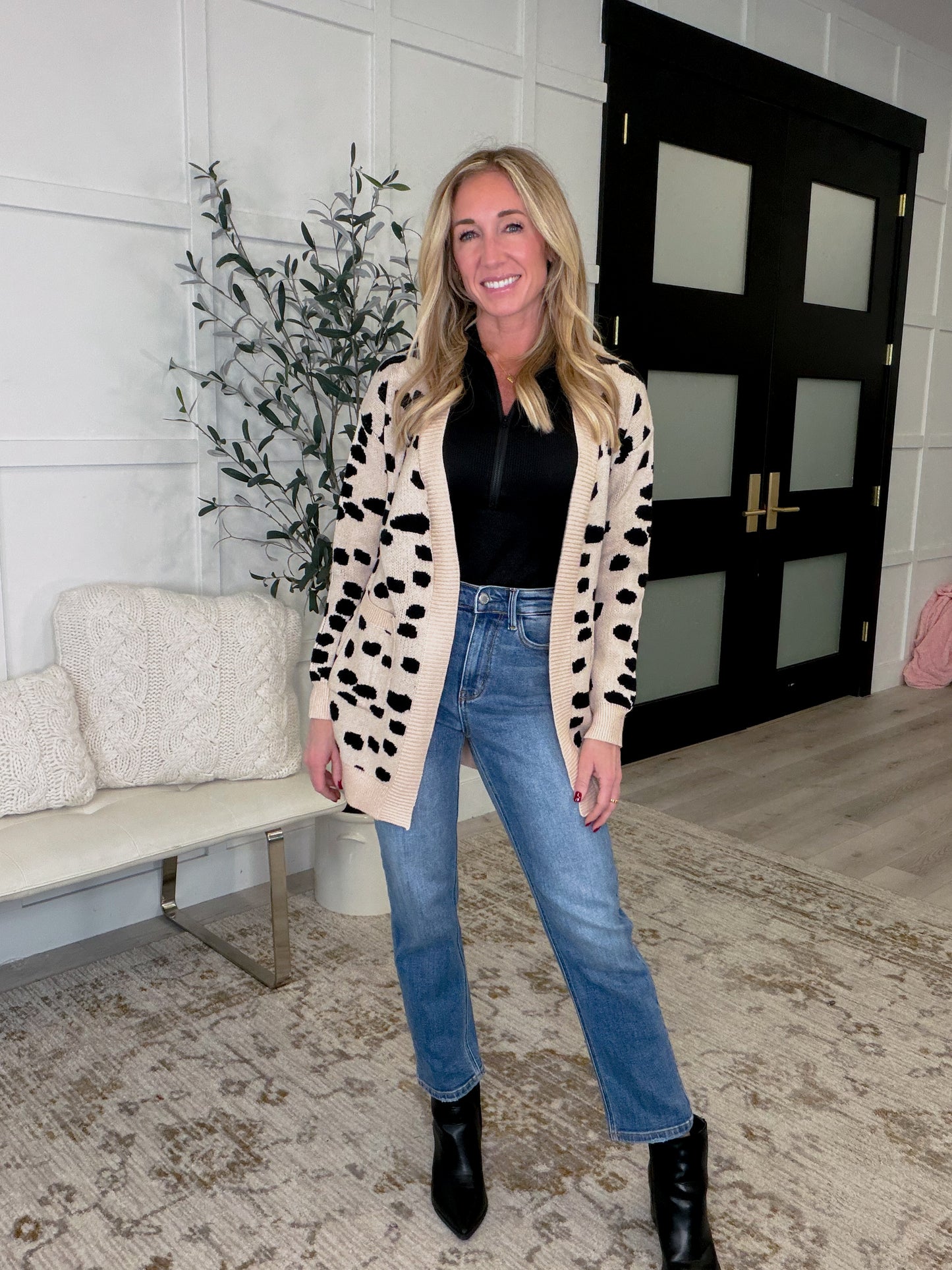 Hits The Spot Open Front Cardigan