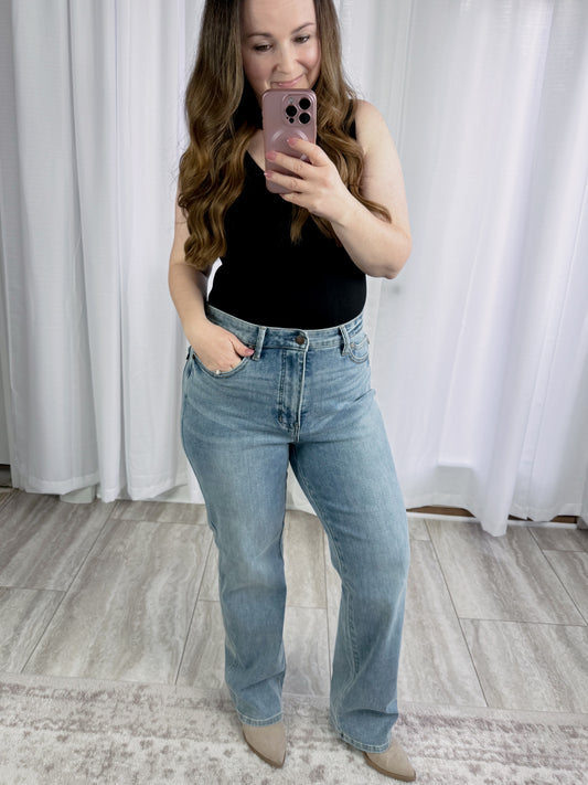 Sabrina High Waist Tummy Control Straight Leg Jeans